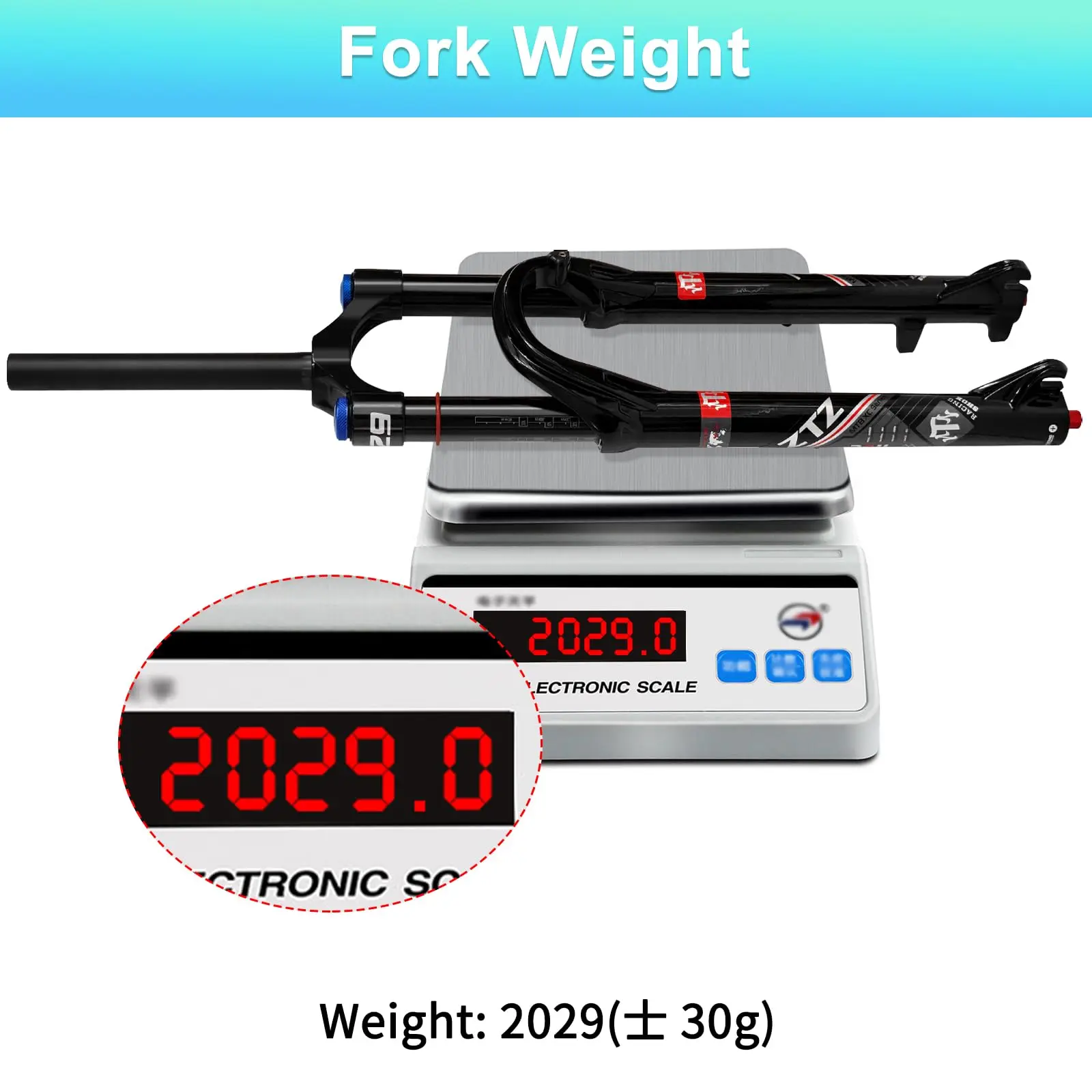 26/27.5/29 Inch MTB Air Suspension Fork 34mm Stanchions 140mm Travel Rebound Adjustment Straight Steerer 9x100mm QR Manual Lockout Mountain Bike Front Fork for XC AM
