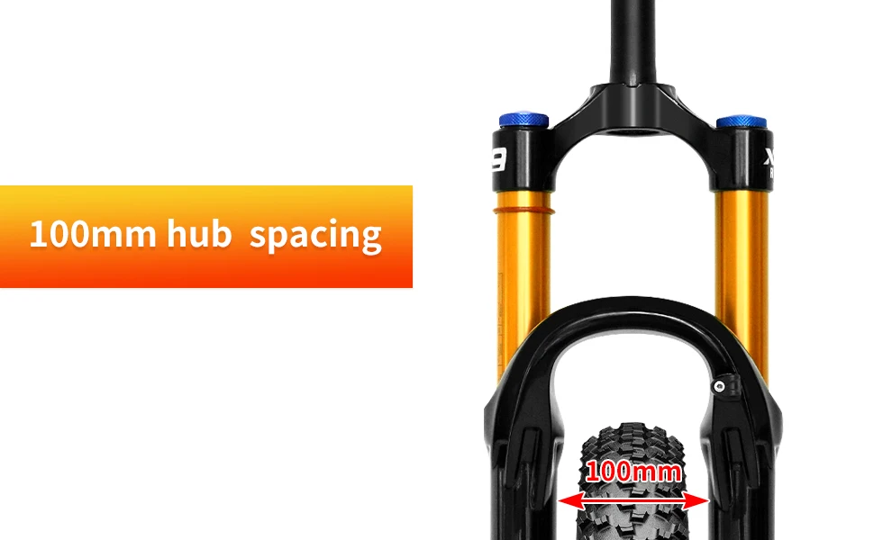 26/27.5/29 Inch MTB Air Suspension Fork 34mm Stanchions 140mm Travel Rebound Adjustment Straight Steerer 9x100mm QR Manual Lockout Mountain Bike Front Fork for XC AM