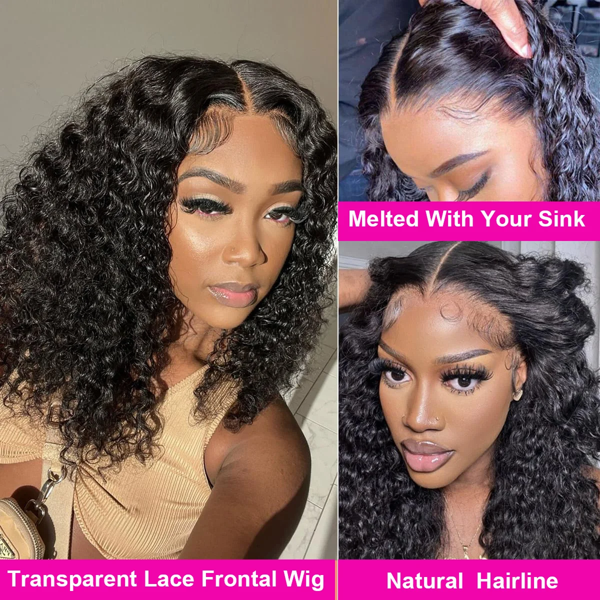 Bob Wig Human Hair 13x4 Transparent Lace Front Bob Wigs Super Double Drawn For Black Women Deep Wave Curly 100% Human Hair Wigs Pre Plucked Water Wave Bob Wigs