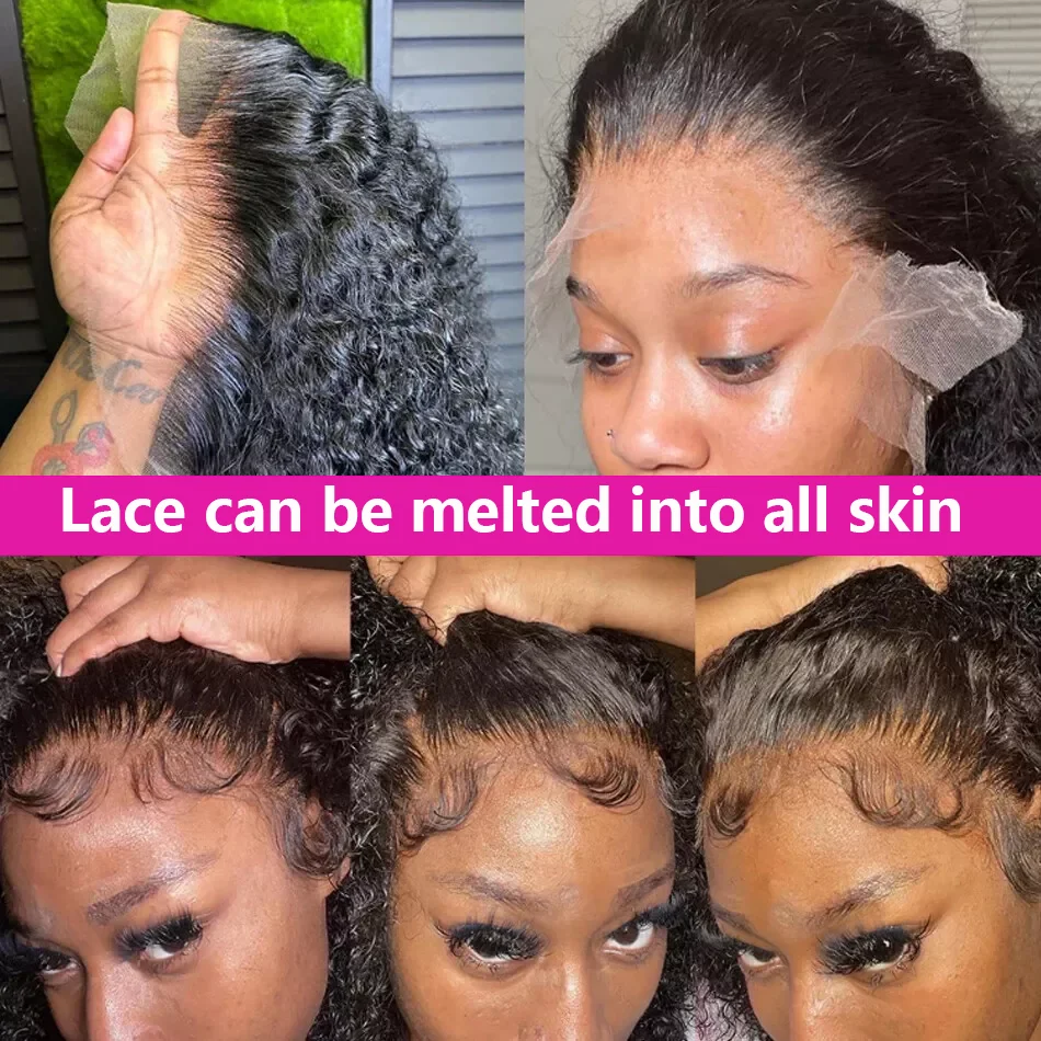 Bob Wig Human Hair 13x4 Transparent Lace Front Bob Wigs Super Double Drawn For Black Women Deep Wave Curly 100% Human Hair Wigs Pre Plucked Water Wave Bob Wigs
