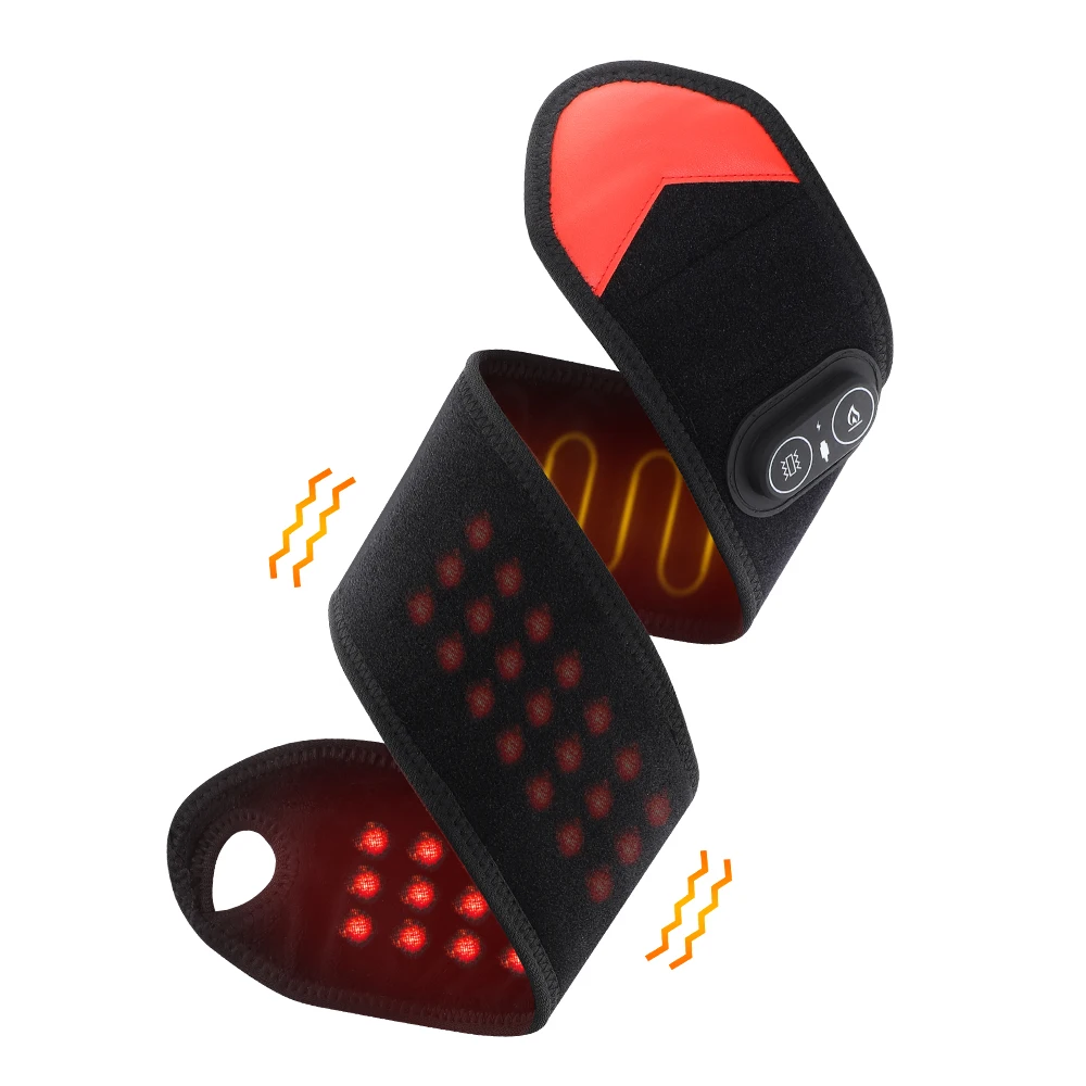 Electric Red Light Wrap Hand Wrist 660nm 850nm Heated Vibration Massager Cordless 3 Heat Knee Belt Hand Pad