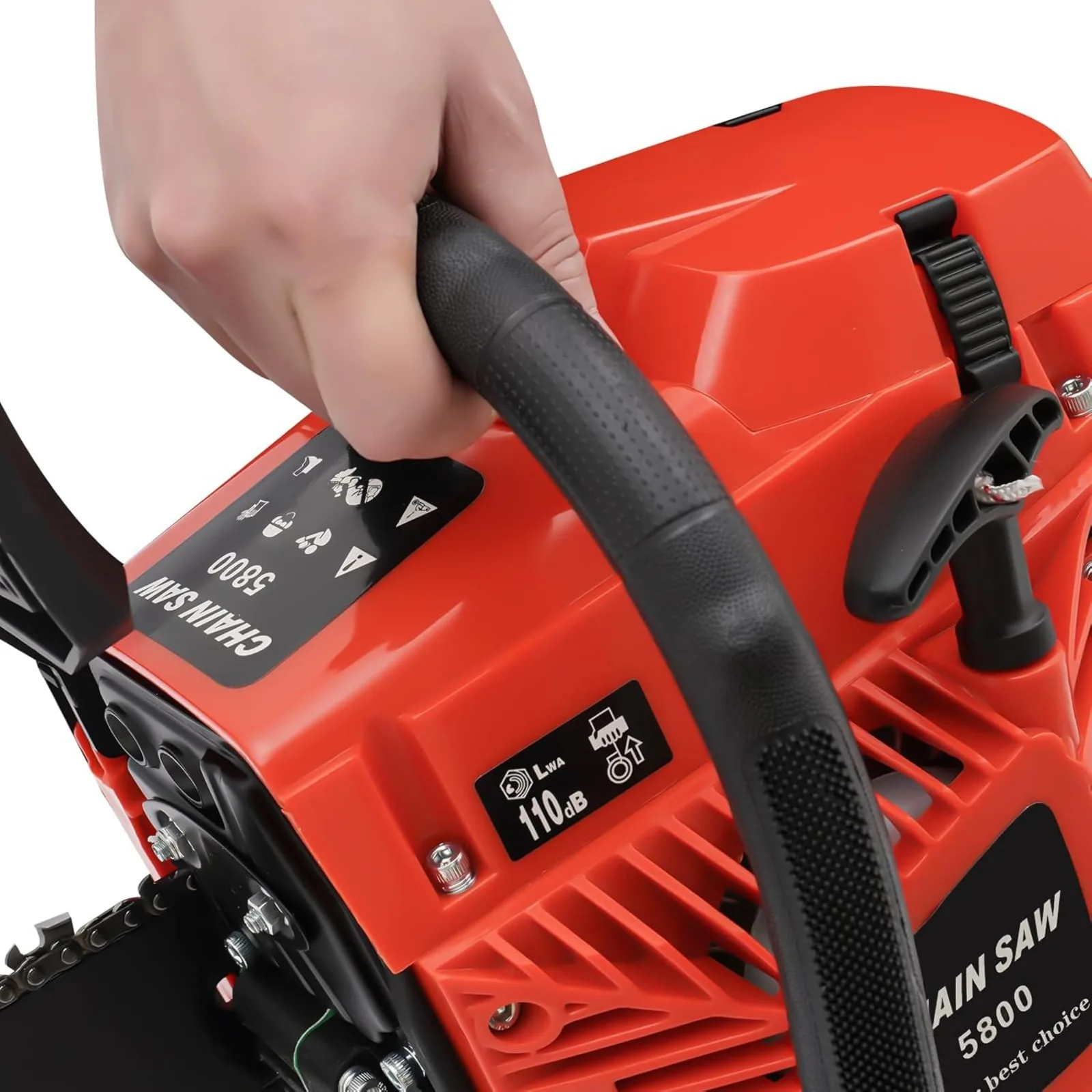 58cc 20 Inch 2-Stroke Gas Chainsaw 3.49HP High Power Petrol Chain Saw Portable Wood Cutter For Tree Trimming Logging Garden Cutting Work