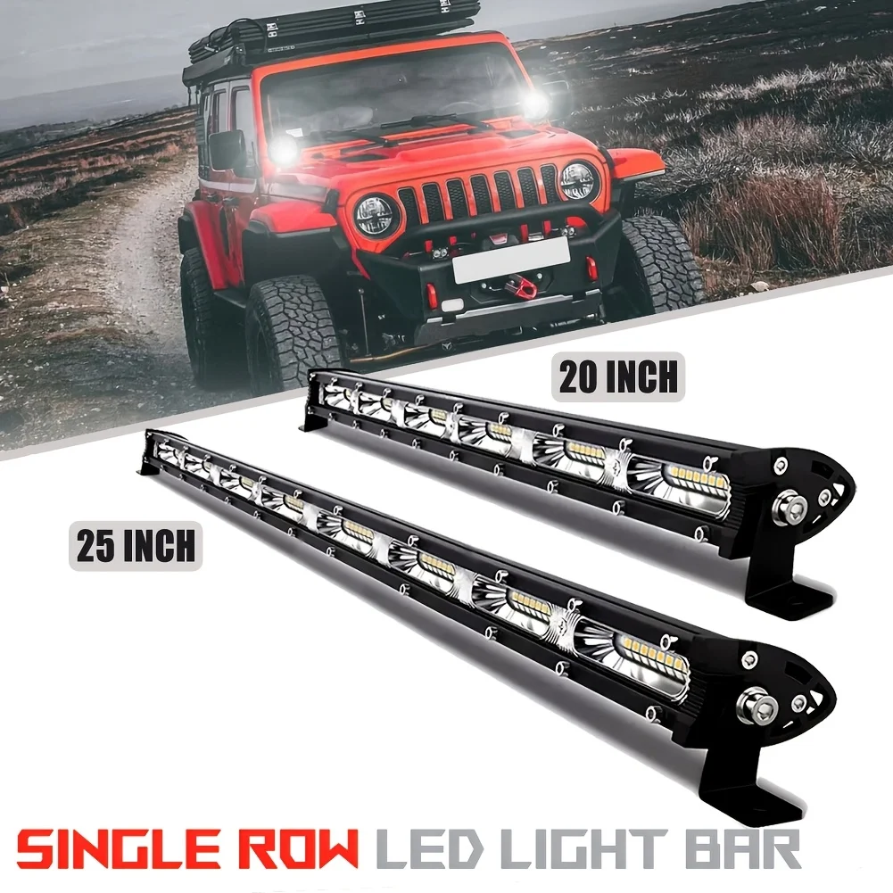 Ultra-thin 20''25'' inch Single Row Led Light Bar Car IP67 Water Proof,12V 24V Led Fog Lamp Led Work Light Car 4x4 Off-road Light For Jeep Truck Trailer