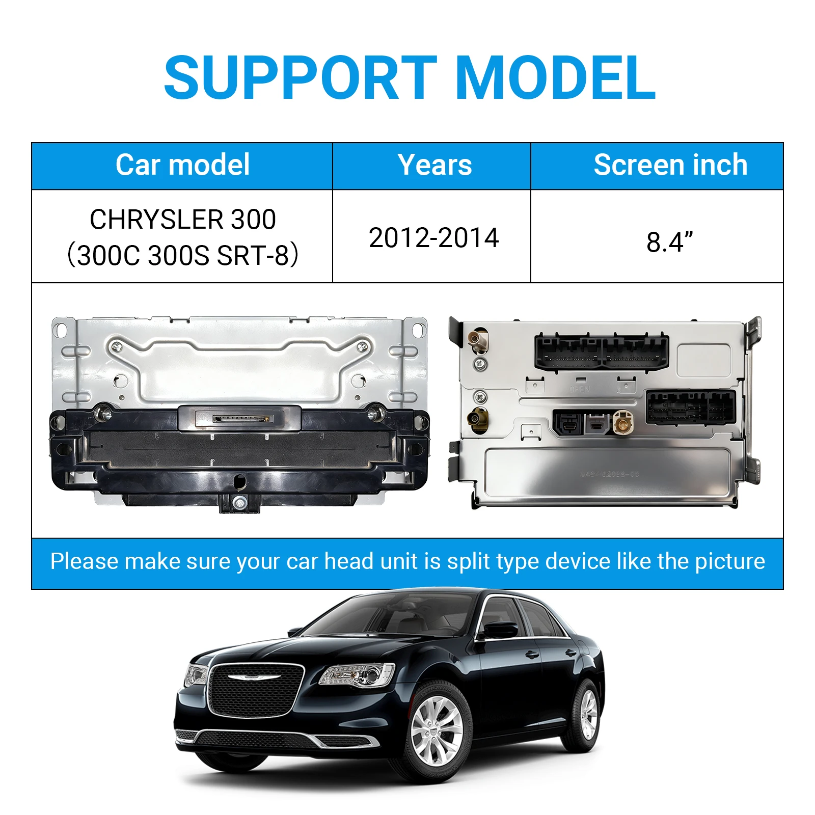 Wireless CarPlay Android Auto Retrofit Kit Decoder Box for 2012-2014 Chrysler 300 Series CarPlay & Android Auto Retrofit Kit