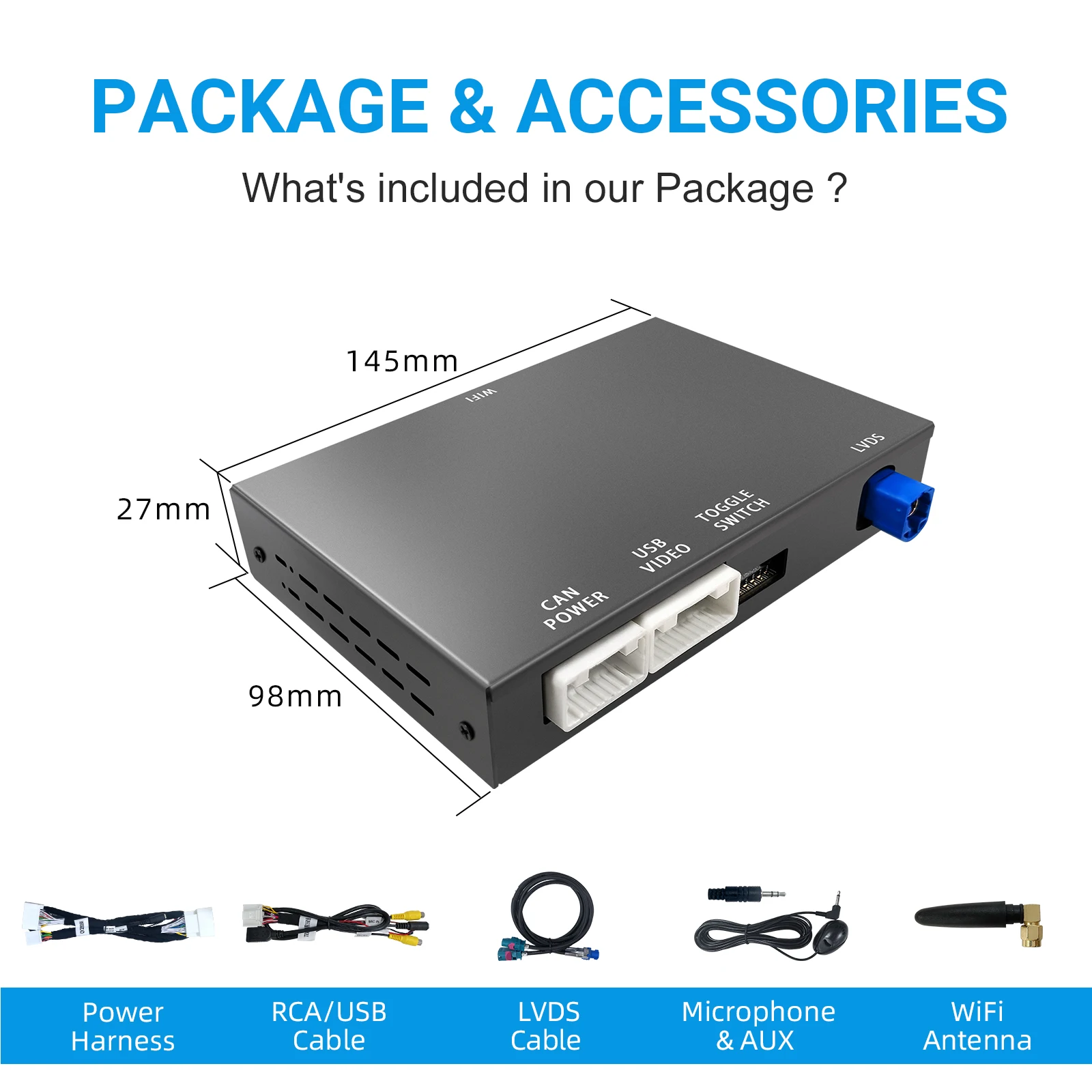 Wireless CarPlay Android Auto Retrofit Kit Decoder Box for 2012-2014 Chrysler 300 Series CarPlay & Android Auto Retrofit Kit