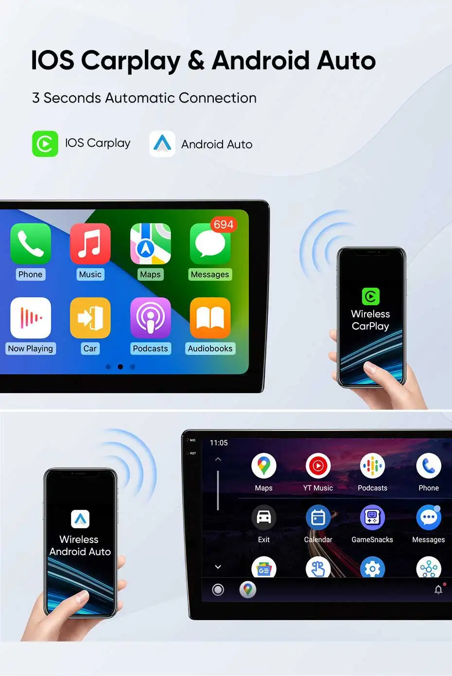Android 14 Car radio Navigation Multimedia Player For Toyota Camry 7 2012 - 2014 Carplay Auto Stereo