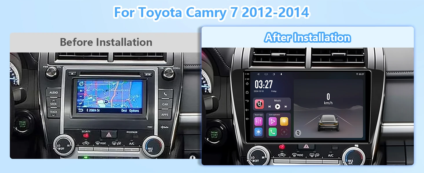 Android 14 Car radio Navigation Multimedia Player For Toyota Camry 7 2012 - 2014 Carplay Auto Stereo