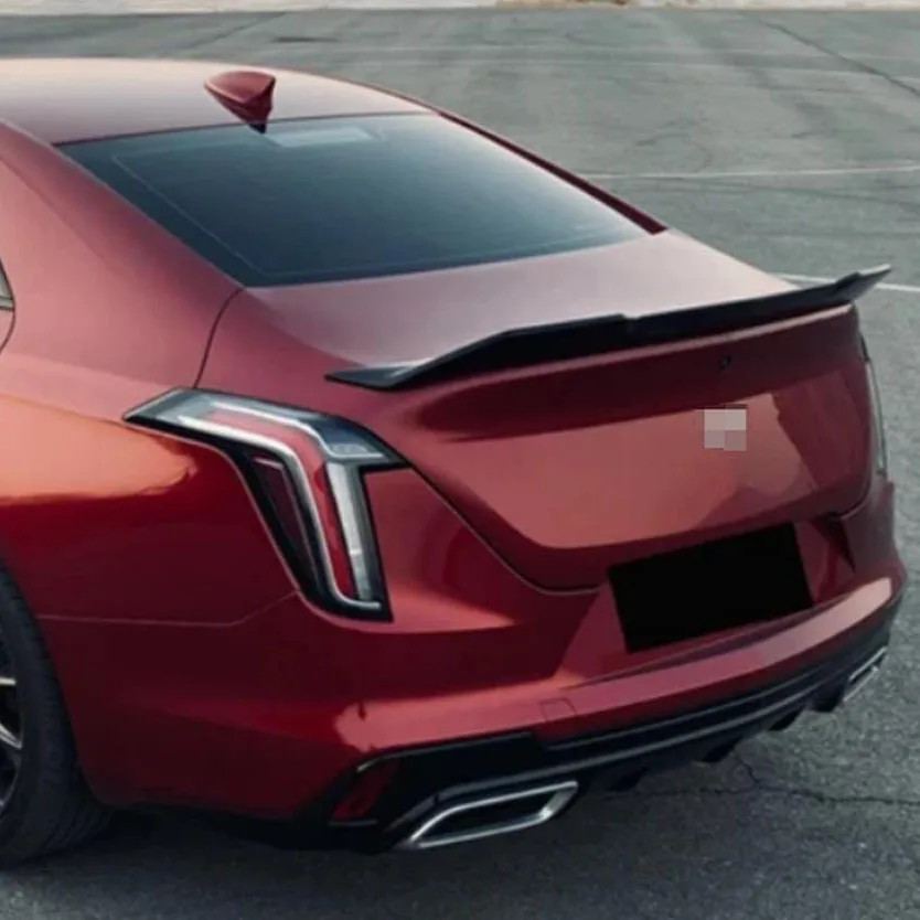 Car Rear Wing Bumper Tail Wing Gloss Black Style For Cadillac CT4 V 2020-2025 High Kick Duckbill Trunk Spoiler Car Trunk Spoiler