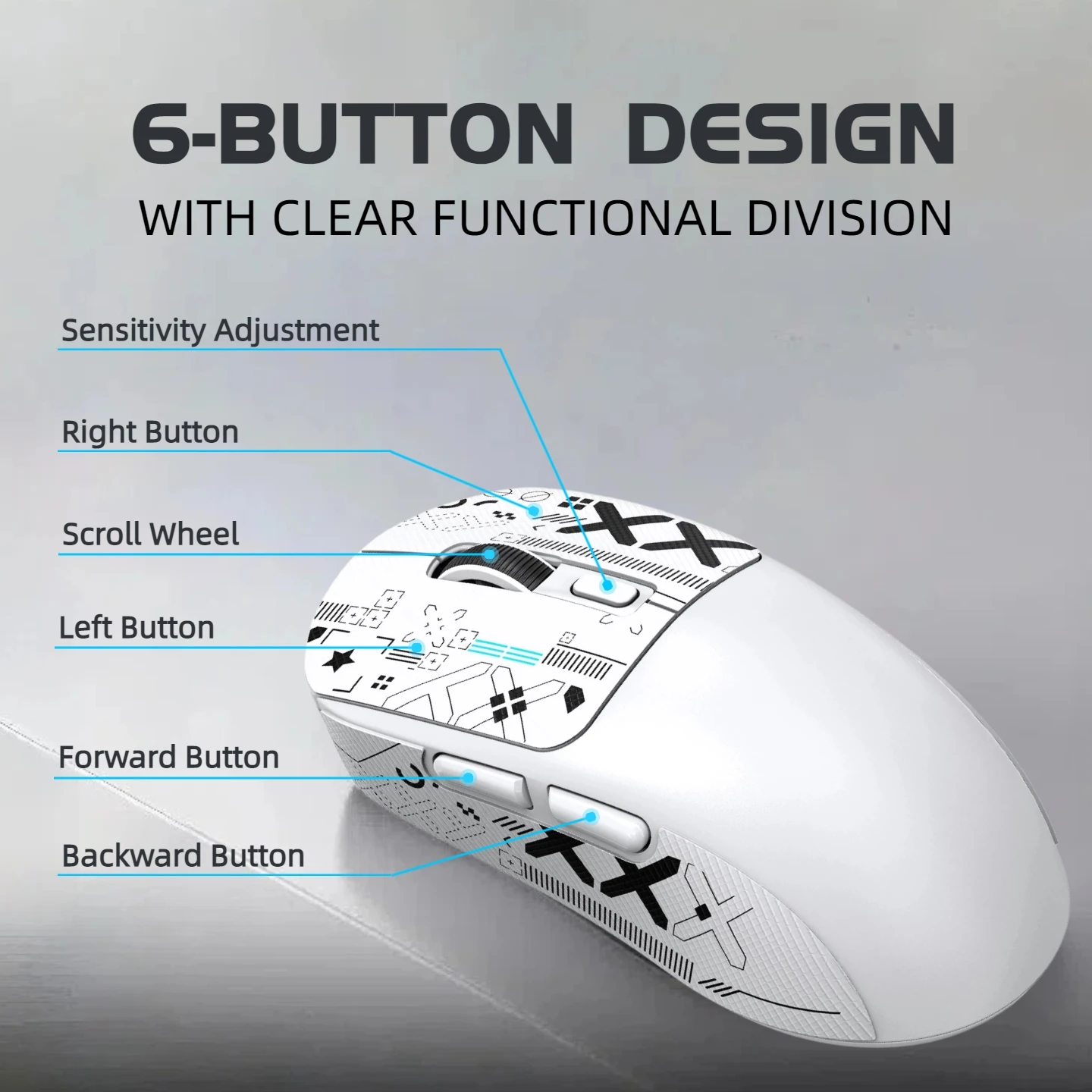 59g Ultra-Light Wireless Gaming Mouse Tri-mode 8000 DPI 1000Hz Rechargeable Ergonomic Mouse for PC Mac Laptop