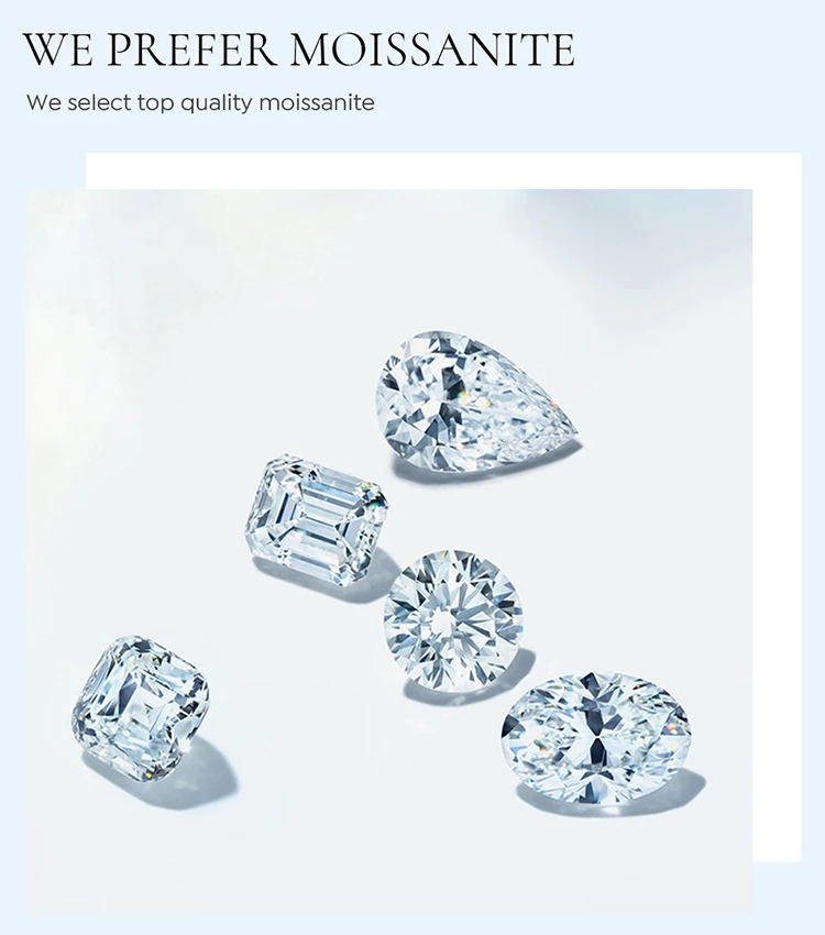 S925 Sterling Silver Brilliant Real 1CT Round Moissanite Wedding Engagement Ring High Quality Luxury Fine Jewelry for Women