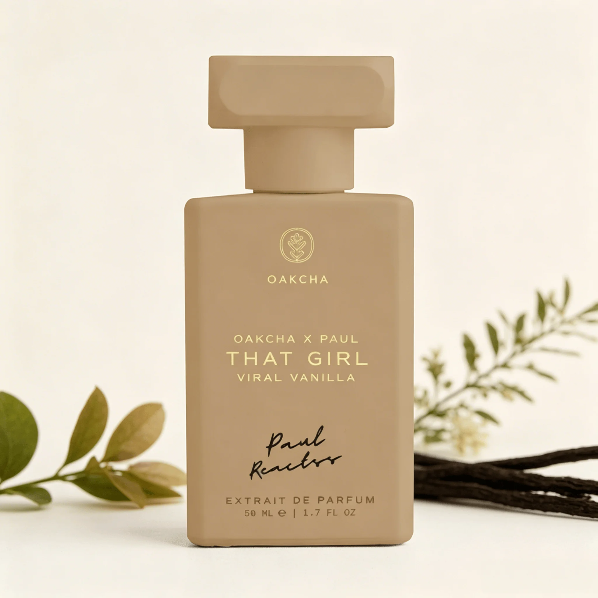 Oakcha X Paul Reactos That Girl Viral Vanilla Extrait De Parfum 50ml Long Lasting Warm Creamy Vanilla Fragrance Women Perfume Matte Nude Bottle Viral Scent Daily Gift for Ladies