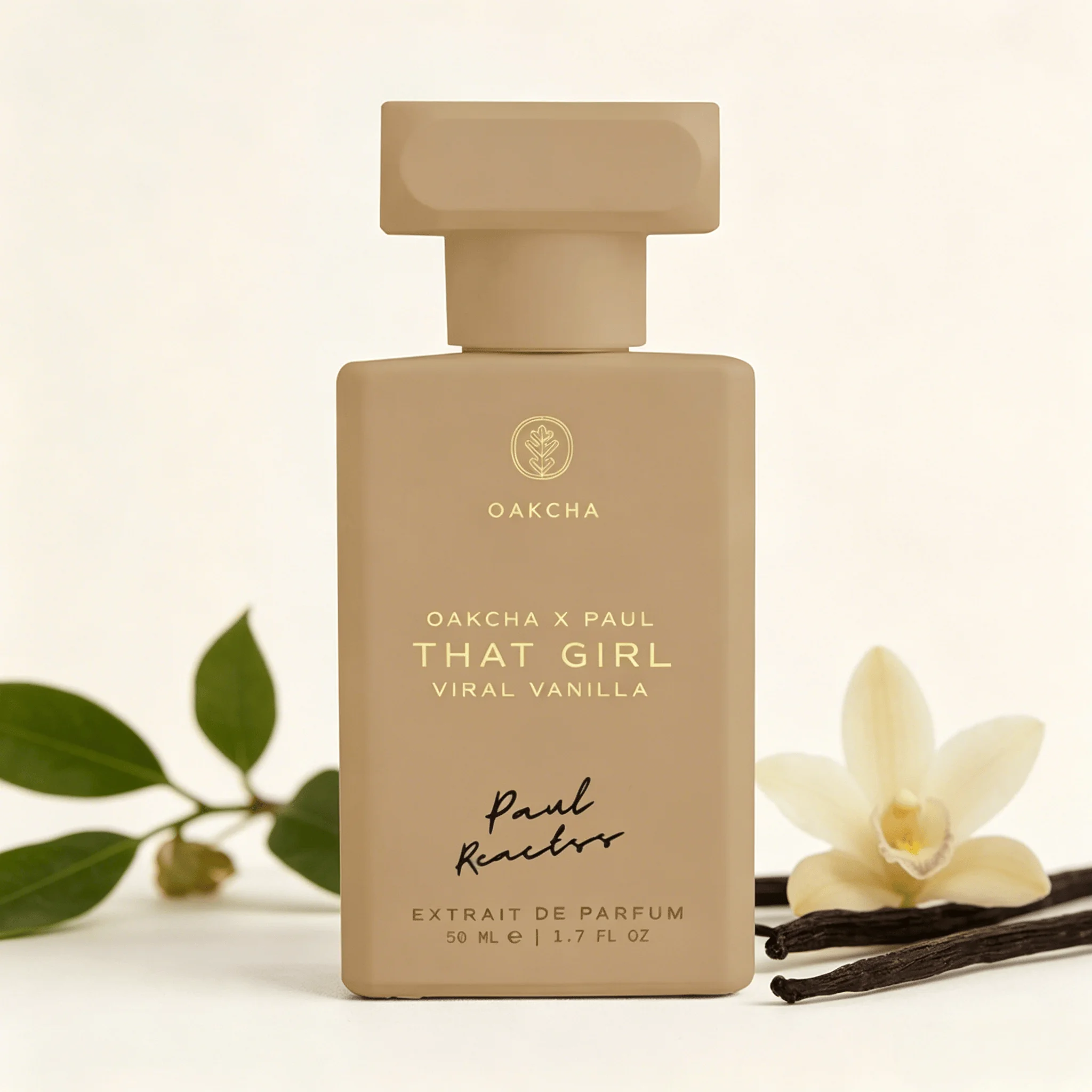 Oakcha X Paul Reactos That Girl Viral Vanilla Extrait De Parfum 50ml Long Lasting Warm Creamy Vanilla Fragrance Women Perfume Matte Nude Bottle Viral Scent Daily Gift for Ladies