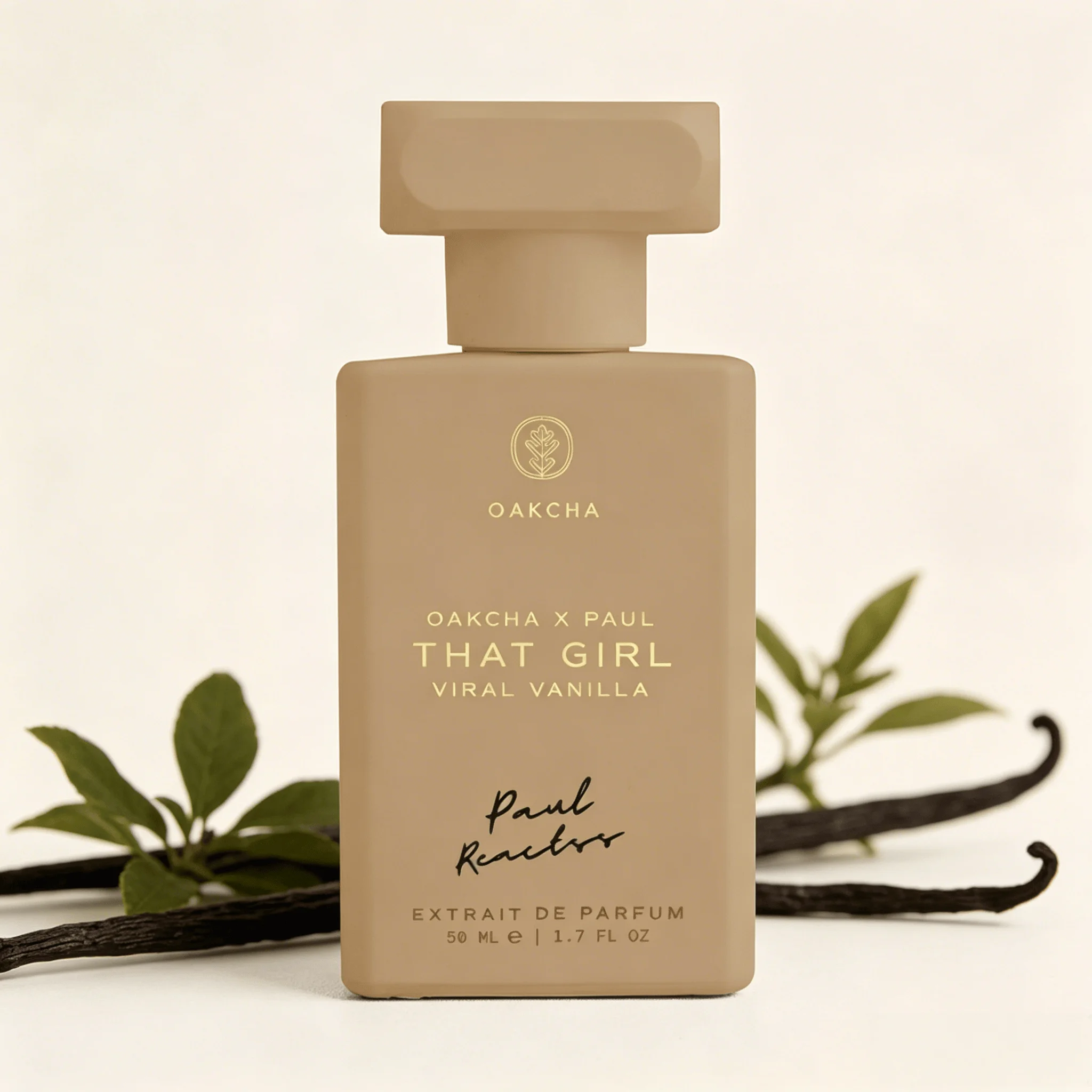 Oakcha X Paul Reactos That Girl Viral Vanilla Extrait De Parfum 50ml Long Lasting Warm Creamy Vanilla Fragrance Women Perfume Matte Nude Bottle Viral Scent Daily Gift for Ladies