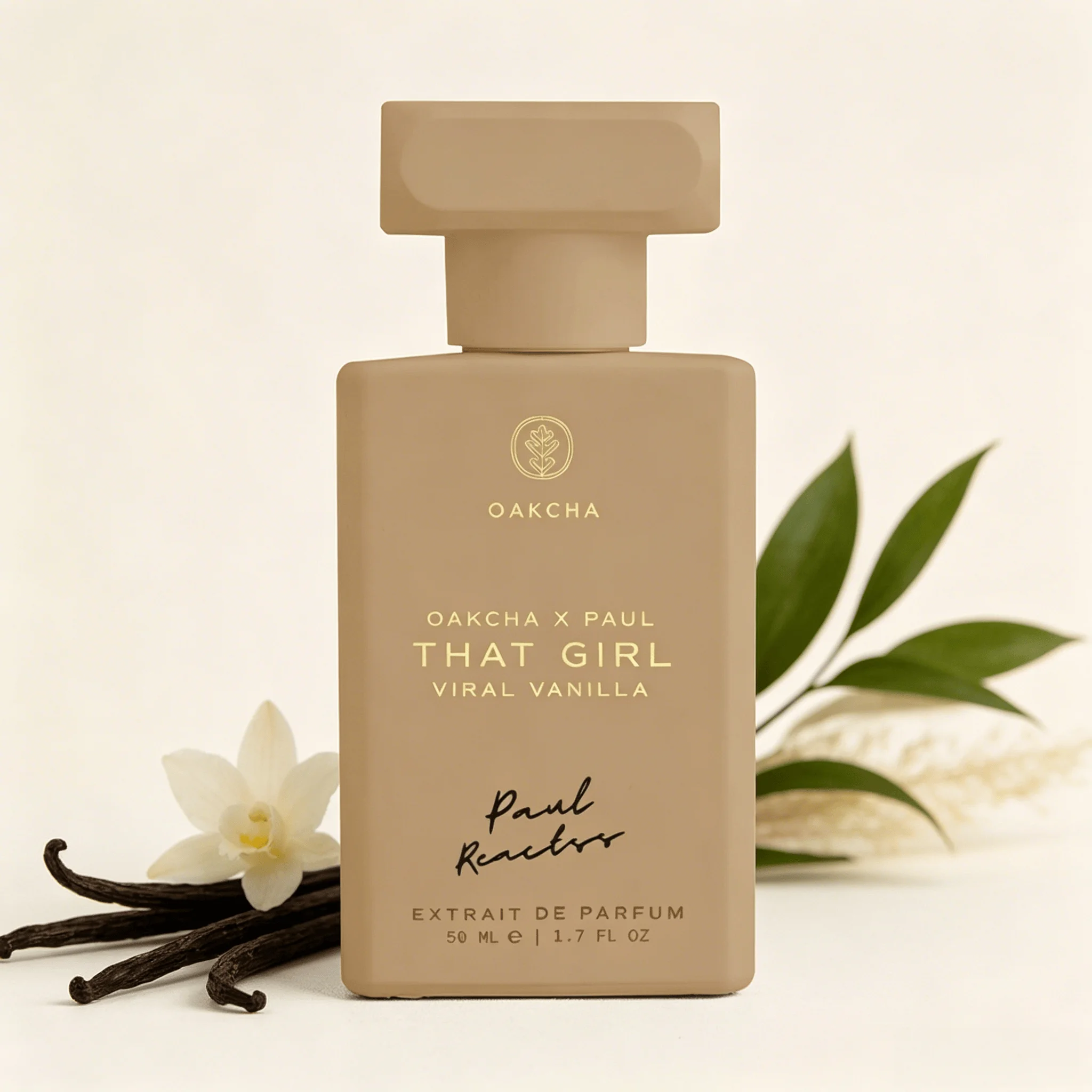 Oakcha X Paul Reactos That Girl Viral Vanilla Extrait De Parfum 50ml Long Lasting Warm Creamy Vanilla Fragrance Women Perfume Matte Nude Bottle Viral Scent Daily Gift for Ladies