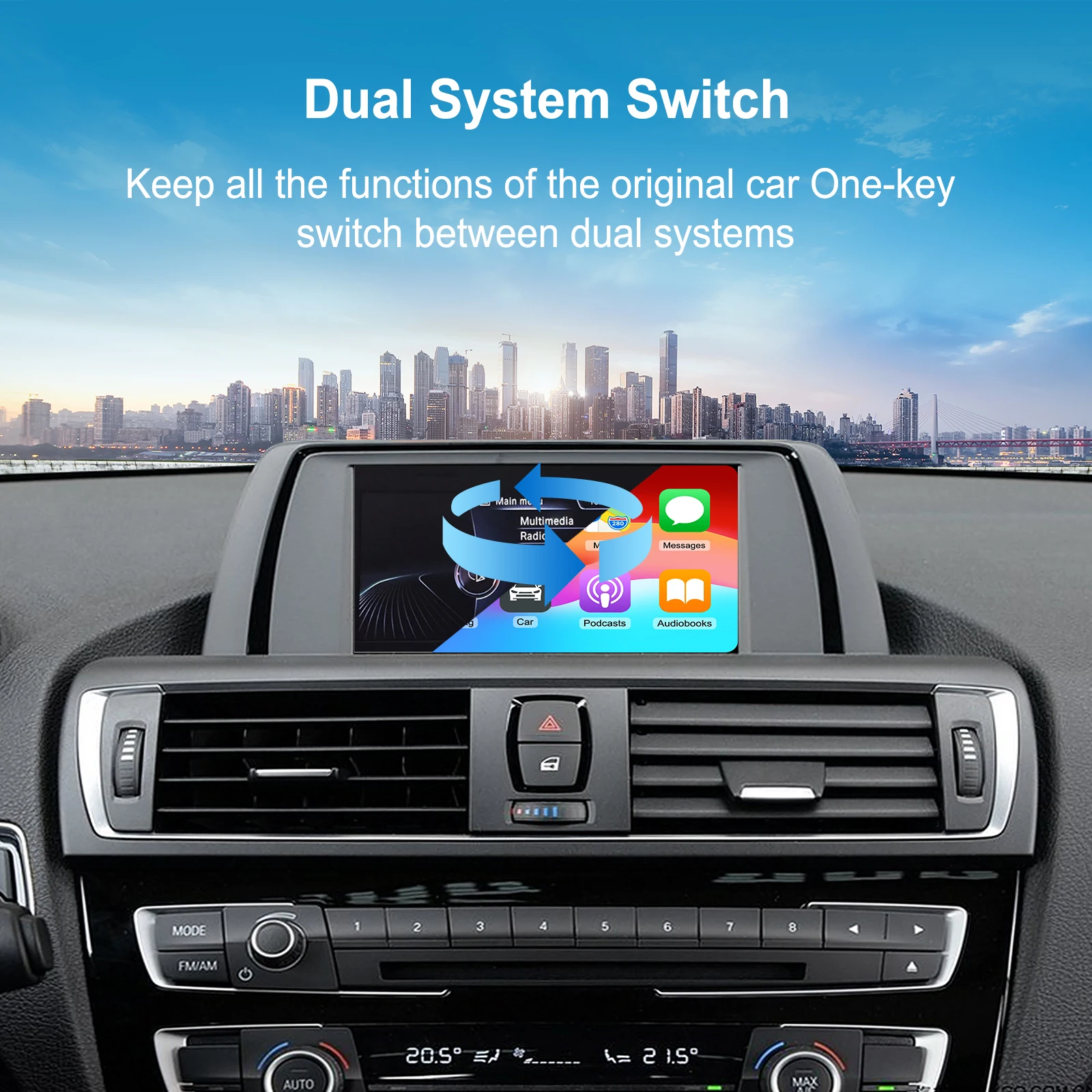 Wireless CarPlay Android Auto Retrofit Kit CarPlay Interface for BMW CIC System, Screen Upgrade Decoder Box for BMW CIC System