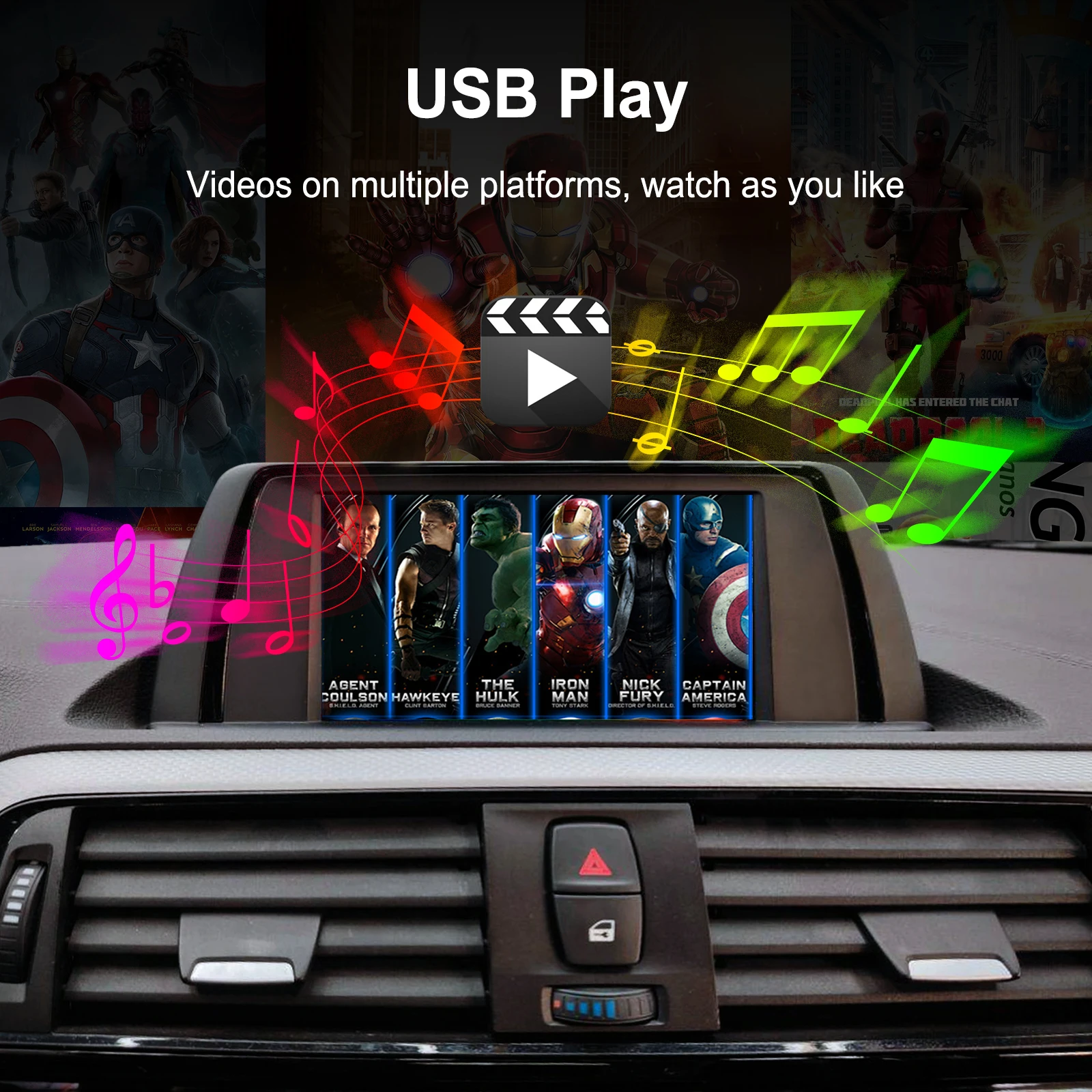Wireless CarPlay Android Auto Retrofit Kit CarPlay Interface for BMW CIC System, Screen Upgrade Decoder Box for BMW CIC System