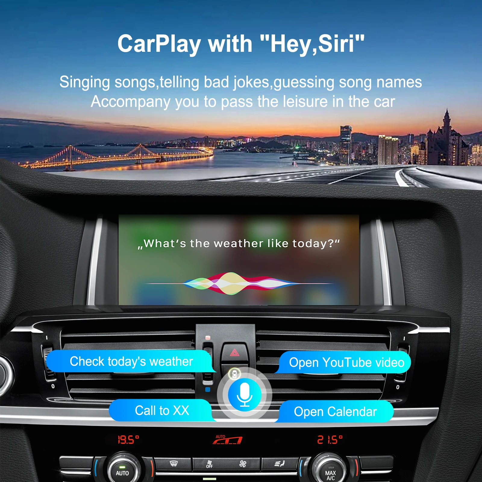 Wireless CarPlay Android Auto Retrofit Kit CarPlay Interface for BMW CIC System, Screen Upgrade Decoder Box for BMW CIC System