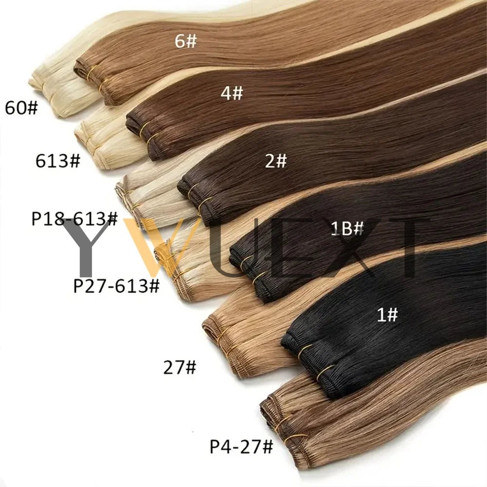 Human Hair Weft Extensions Straight 12"-22" Machine Remy Human Hair Extension 50g/pack Can Curly Hair Weaves for Women