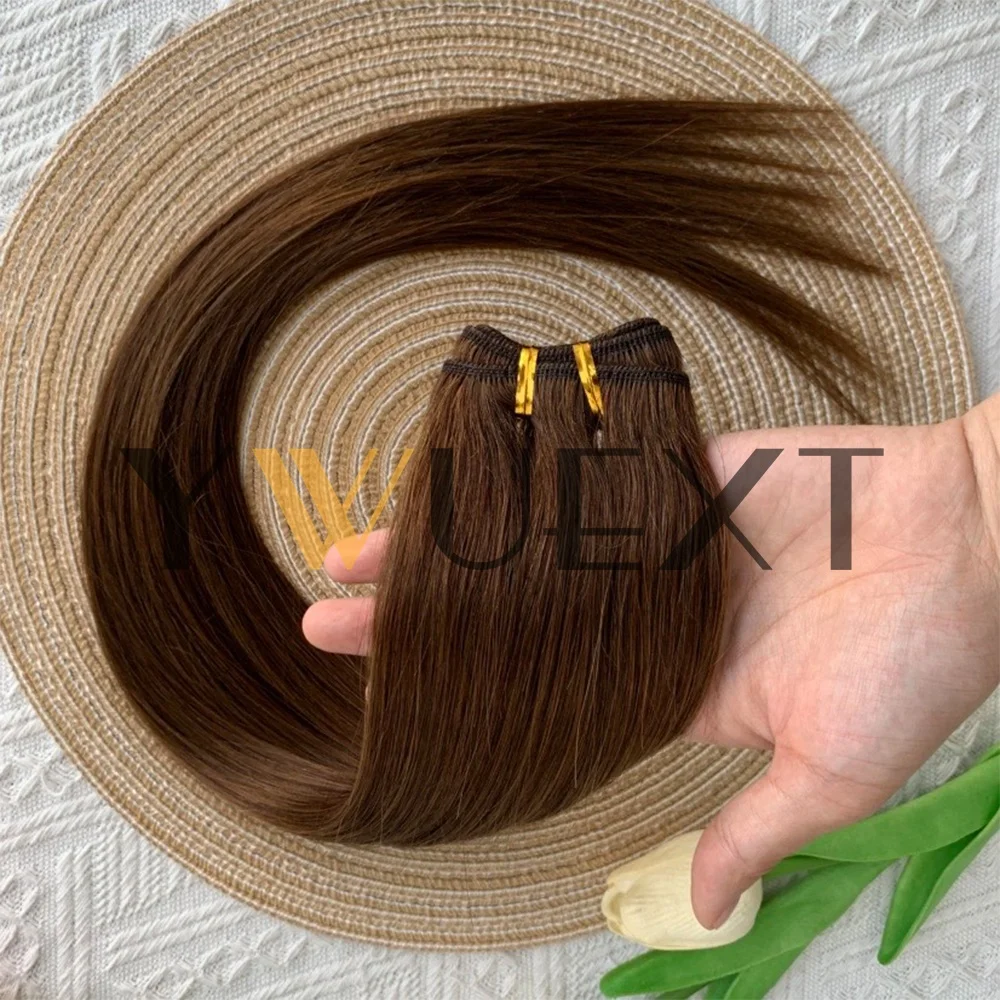 Human Hair Weft Extensions Straight 12"-22" Machine Remy Human Hair Extension 50g/pack Can Curly Hair Weaves for Women