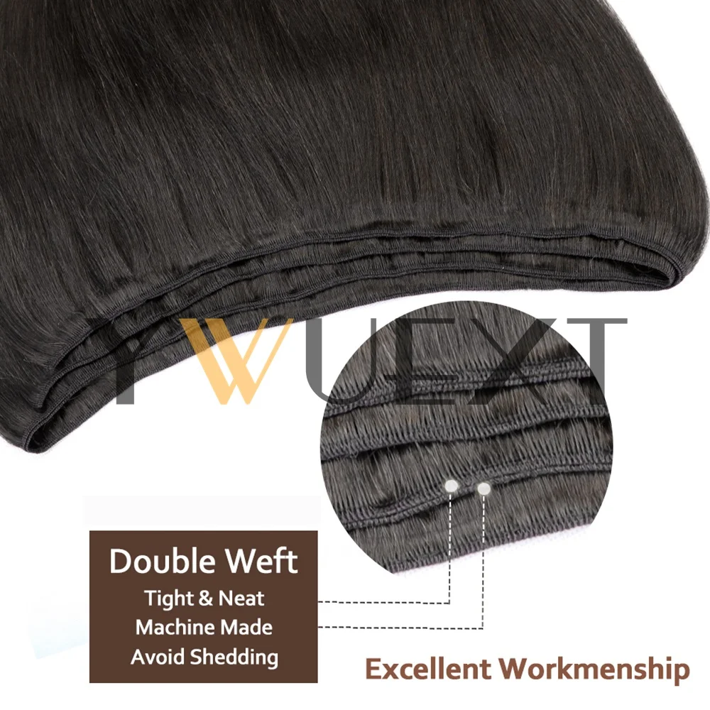 Human Hair Weft Extensions Straight 12"-22" Machine Remy Human Hair Extension 50g/pack Can Curly Hair Weaves for Women