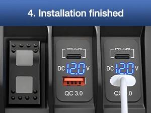 Nilight Rocker Switch Style USB Outlet Socket LED Voltmeter 12V PD Type C and QC 3.0 Outlets Car Using 1.54" x 0.83" Replacement with Inline Fuse for Tacoma Tundra 4Runner FJ Cruiser Hilux Fortuner