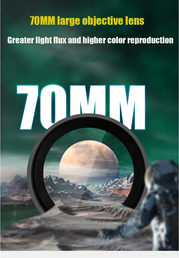 BORWOLF 70500 Professional Astronomical Telescope 375X Monocular 70MM Large-Aperture for Stargazing Bird Watching Moon