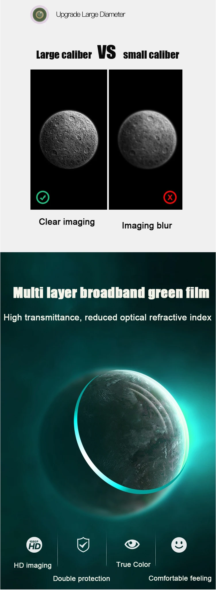 BORWOLF 70500 Professional Astronomical Telescope 375X Monocular 70MM Large-Aperture for Stargazing Bird Watching Moon