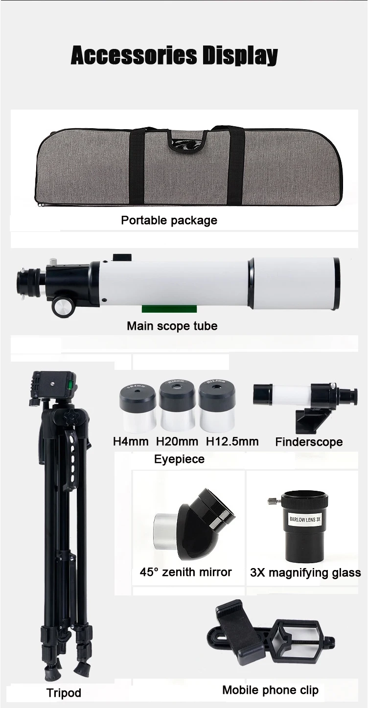 BORWOLF 70500 Professional Astronomical Telescope 375X Monocular 70MM Large-Aperture for Stargazing Bird Watching Moon