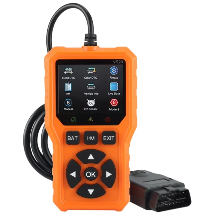 V529 Professional OBD2 Scanner, a Car Fault Code Reader Diagnostic Tool That Supports OBD II Protocols Since 1996, Supports Reading and Clearing Fault Codes, Does Not Require Battery Power
