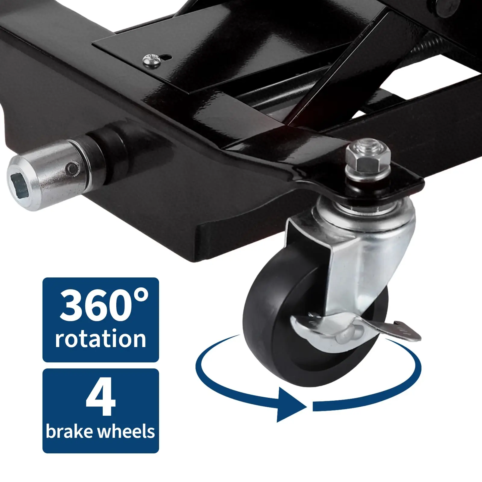 Transmission Jack 450 LBS Capacity: Low Profile Lift with 2M Safety Straps & 4 Brake Wheels, 7-23 Inch Range for Car & Truck Repair (Black)