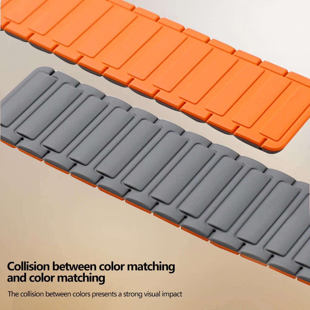 Magnetic Silicone Band for Apple Watch Ultra 3 2 49mm 46mm 42mm 45mm 44mm 40 41mm Strap IWatch Series 11 10 9 8 7 6 SE Bracelet