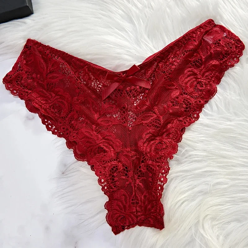 2 Pcs Women Lace Nightgown Set Deep V Neck Bra Panties Transparent Solid Slim Soft Split Nightdress Lingerie