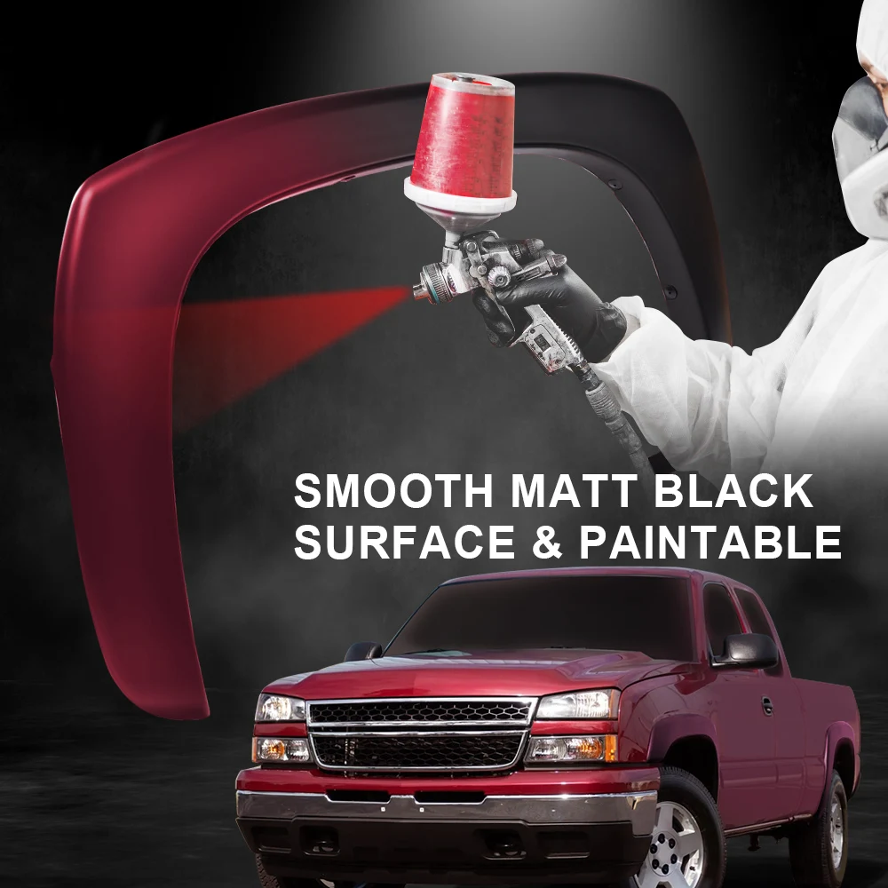 4Pcs Fender Flares Fit for Chevy Silverado Gmc Sierra 1999-2006/Suburban Yukon XL 2000-2006/Avalanche 2002-2006 Factory Style