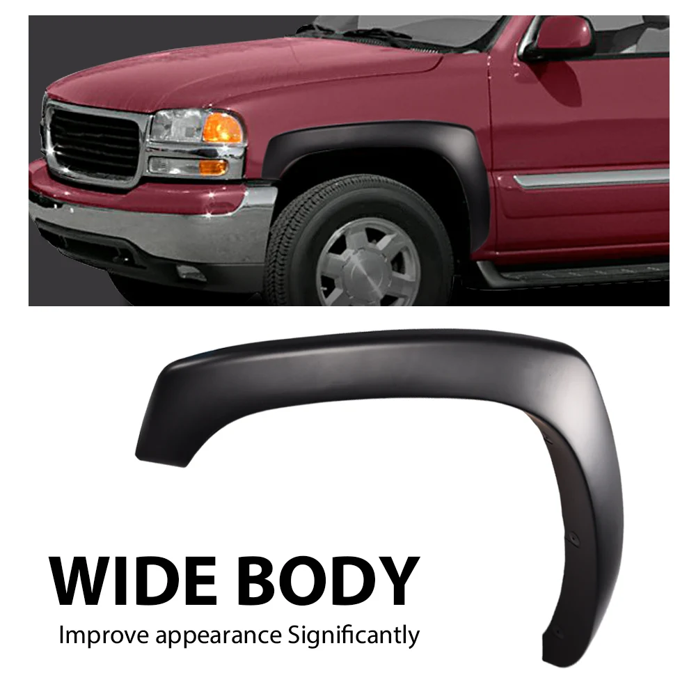 4Pcs Fender Flares Fit for Chevy Silverado Gmc Sierra 1999-2006/Suburban Yukon XL 2000-2006/Avalanche 2002-2006 Factory Style