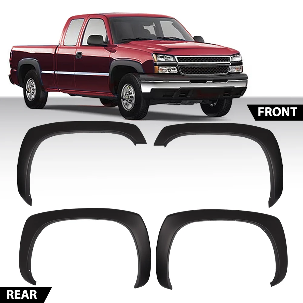 4Pcs Fender Flares Fit for Chevy Silverado Gmc Sierra 1999-2006/Suburban Yukon XL 2000-2006/Avalanche 2002-2006 Factory Style