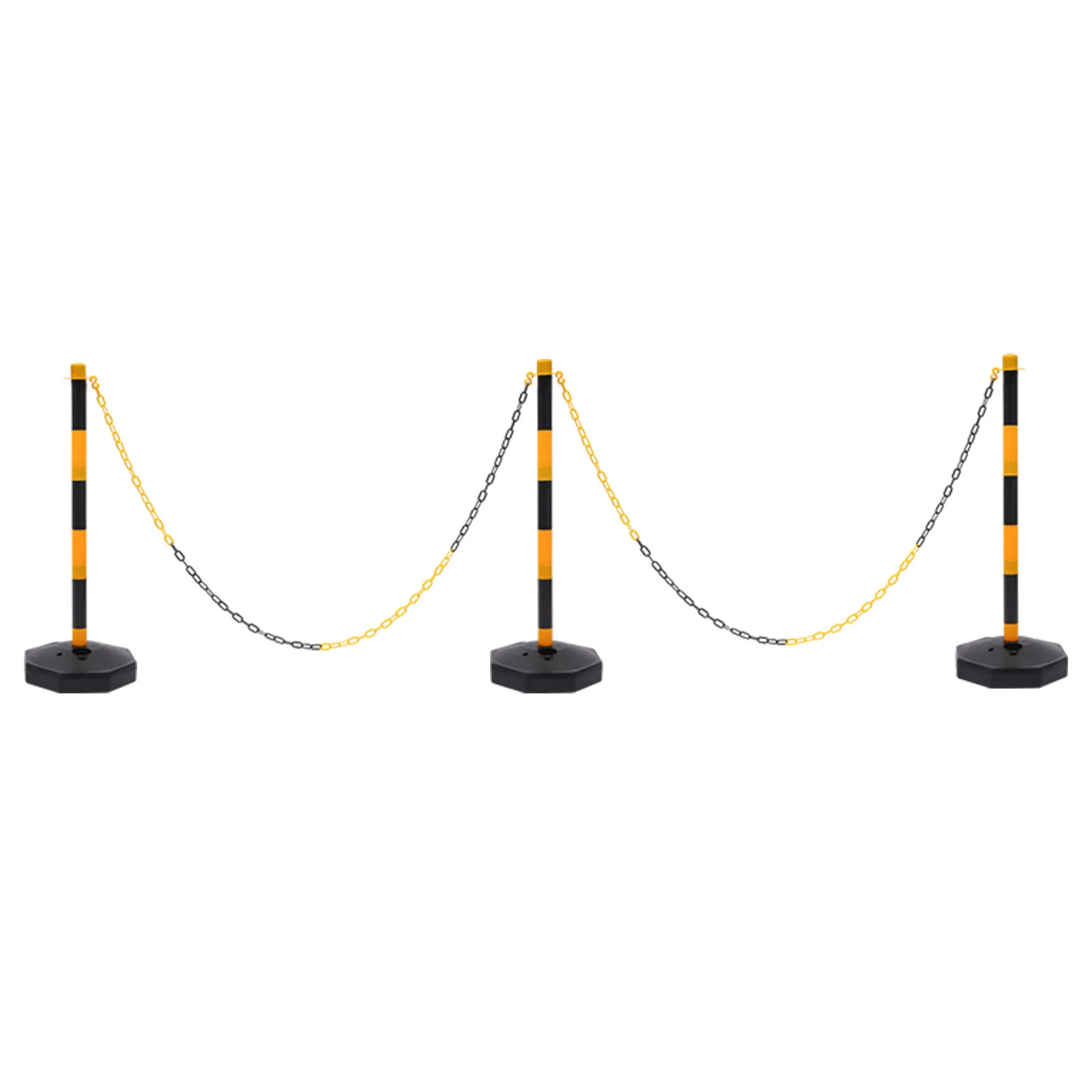 6 Pcs Traffic Cones with Fillable Base Yellow Delineator Post Cone Parking Pole with 6.6in Chains Adjustable Construction Cones
