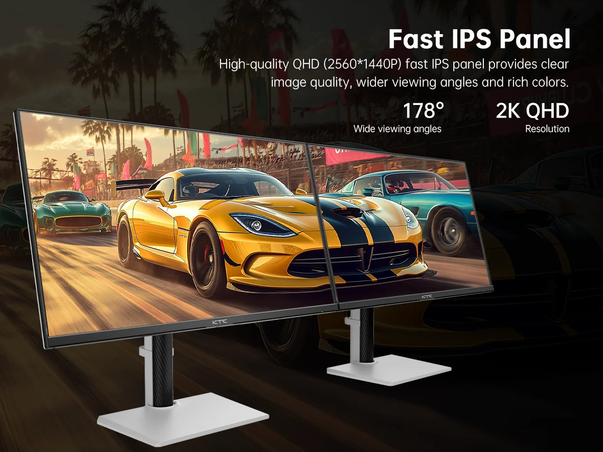 KTC 27 Inch White Gaming Monitor 300Hz/320Hz, QHD 1440P Fast IPS Computer Monitor