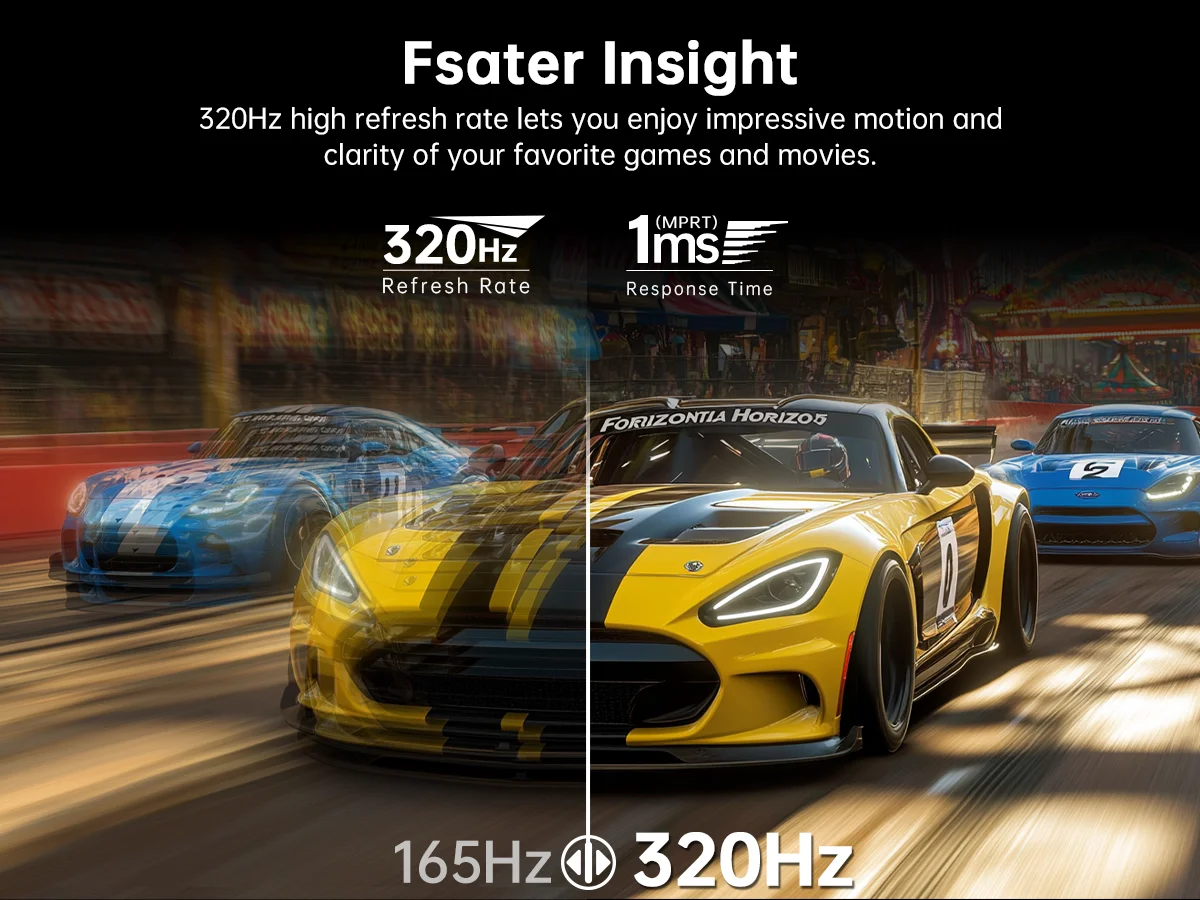 KTC 27 Inch White Gaming Monitor 300Hz/320Hz, QHD 1440P Fast IPS Computer Monitor