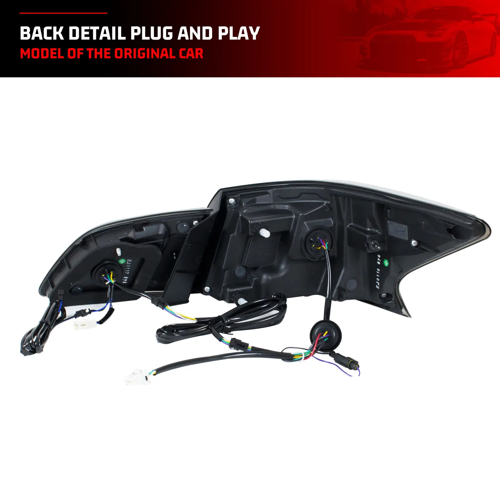 LED Tail Lights for Nissan Sentra B17 2013-2019 Dynamic Animation Sequential Turn Signal Black Rear Lamps Assembly