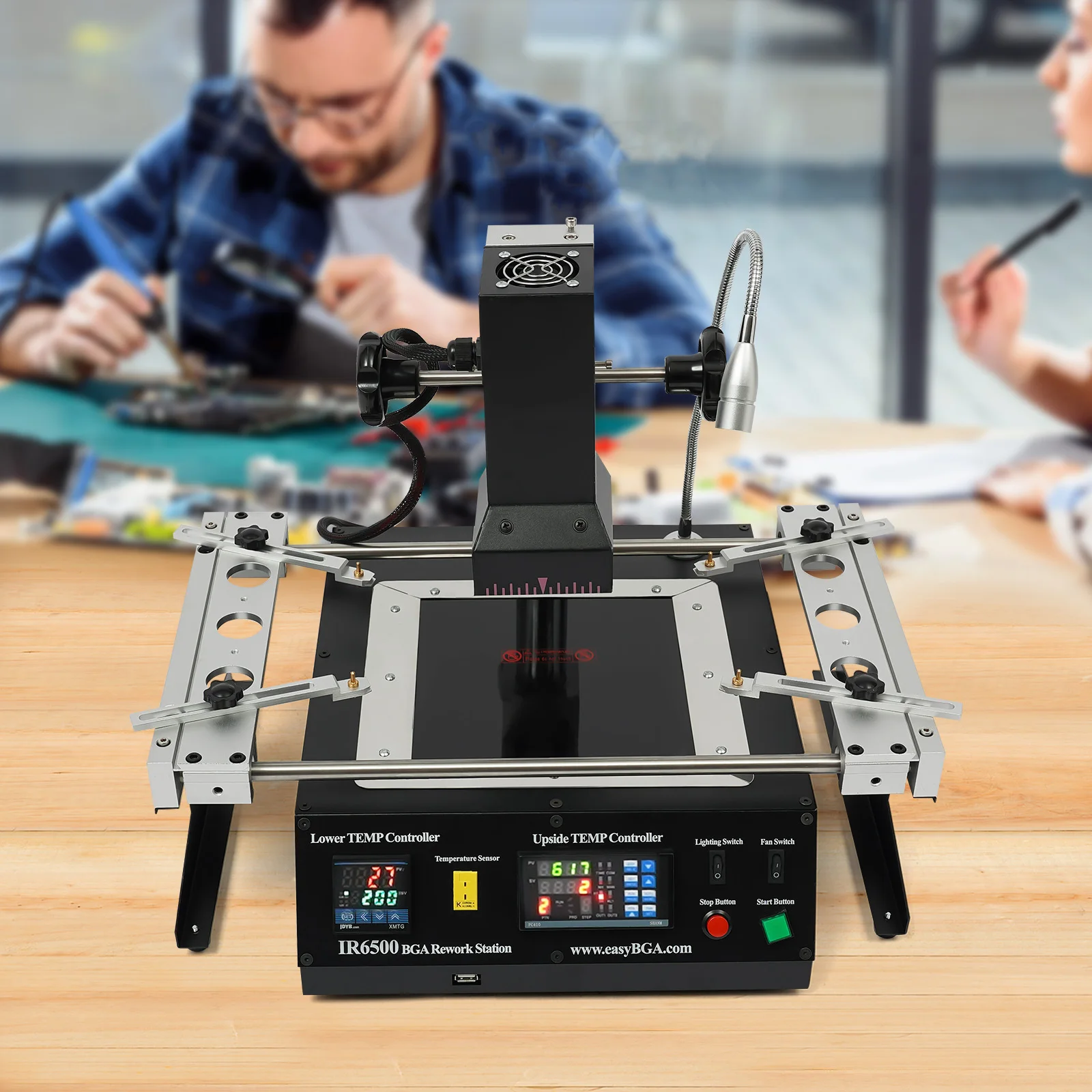 IR6500 BGA Rework Station Infrared Solder Welder System Closed-loop Temperature Control,1250W Electric Welding Table w/USB Cable