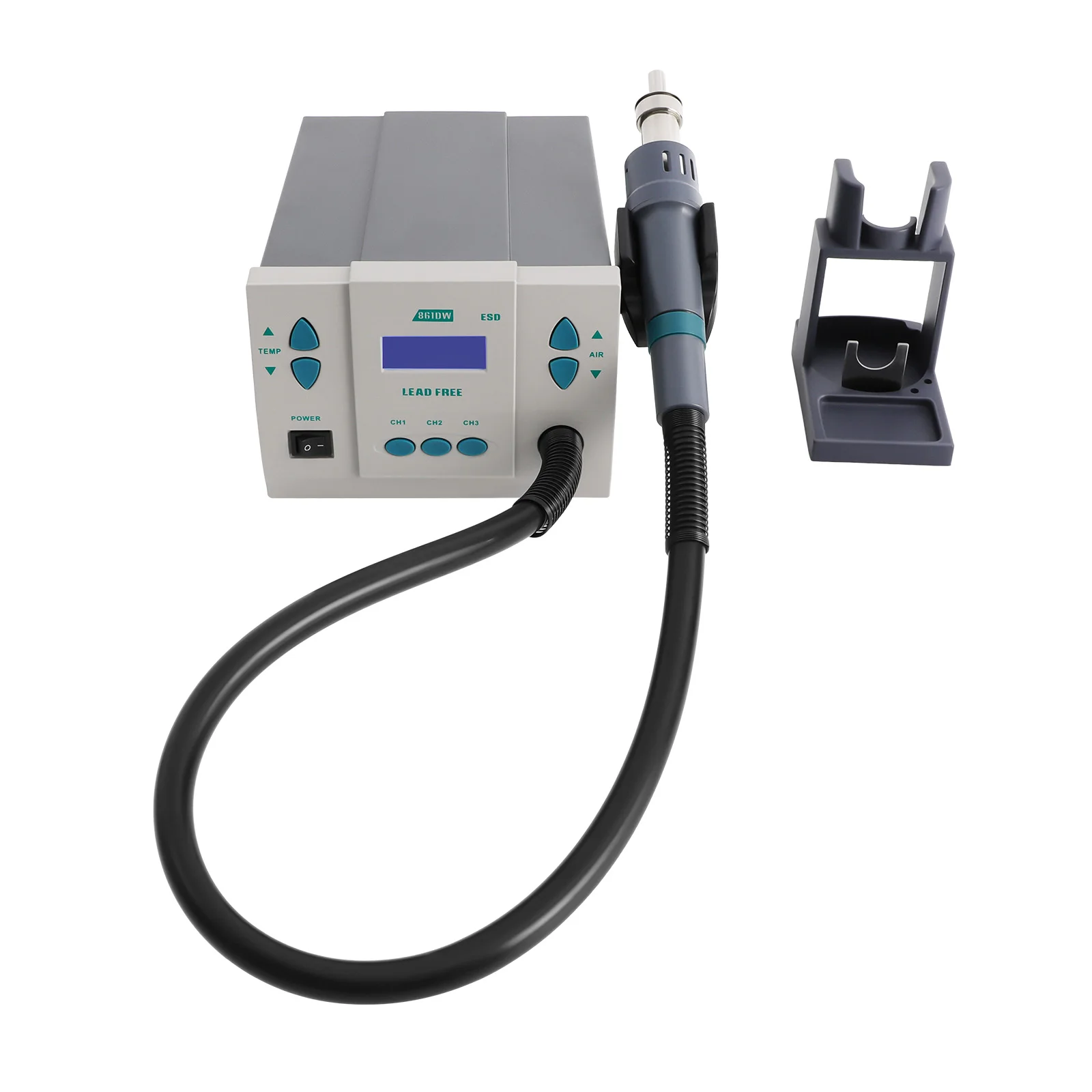 1000W 110V Powerful Hot Air Rework Station Lead-free Digital Hot Air Gun with LCD Display Brushless Turbine Fan