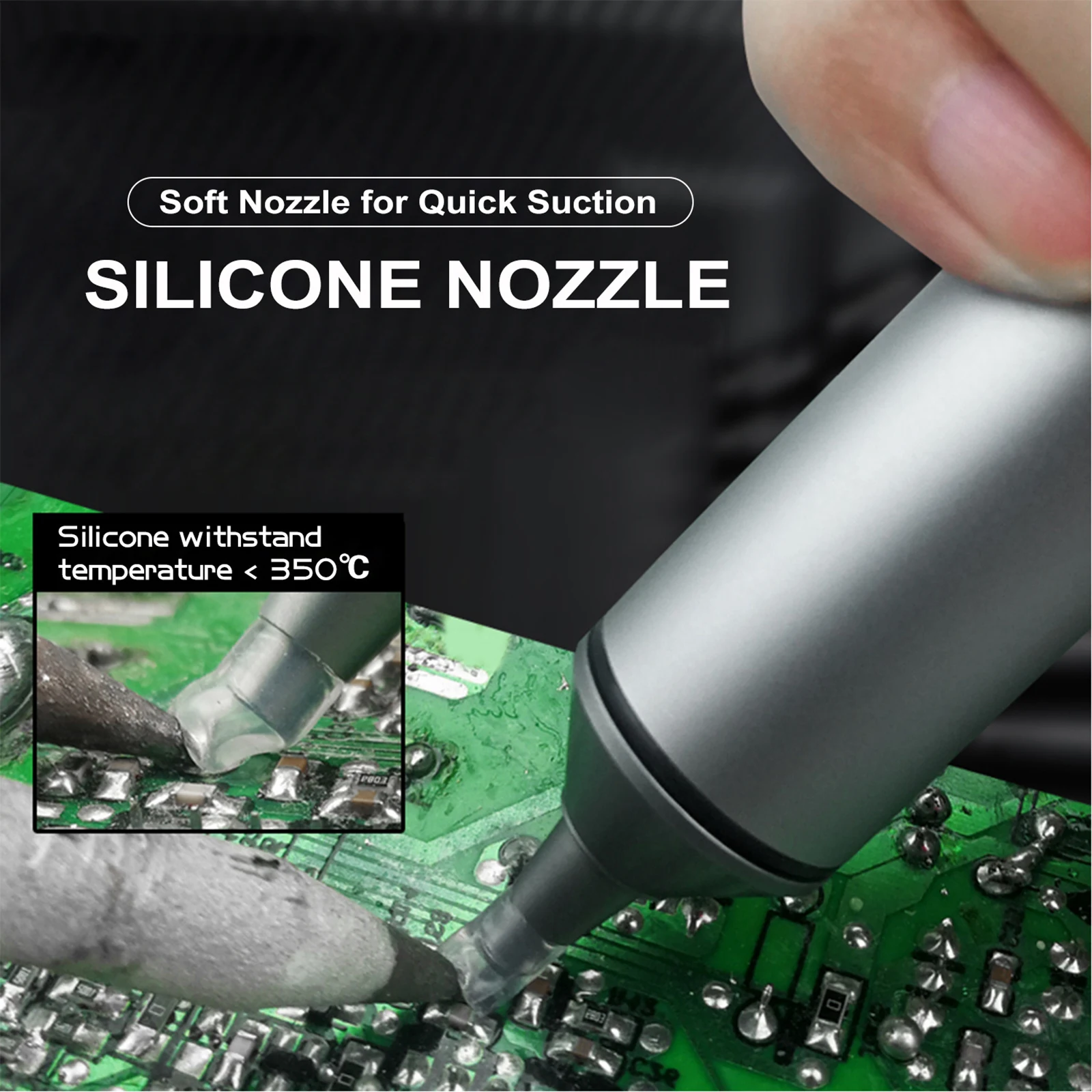 Portable Aluminum Soldering Sucker Pen Silicone Tip Removal Vacuum Solder Iron Engineer Desoldering Pump Repair Tool