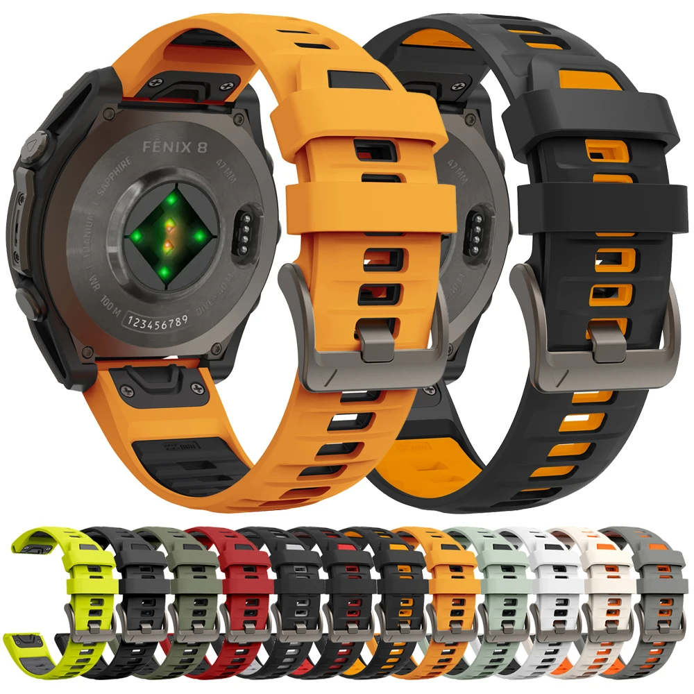 Quick Fit Silicone 22 26mm Strap for Garmin fenix 8 E 7 7X 6 6X Pro 5X 5 Plus Watchband Forerunner 955 965 970 Tactix 8 Bracelet