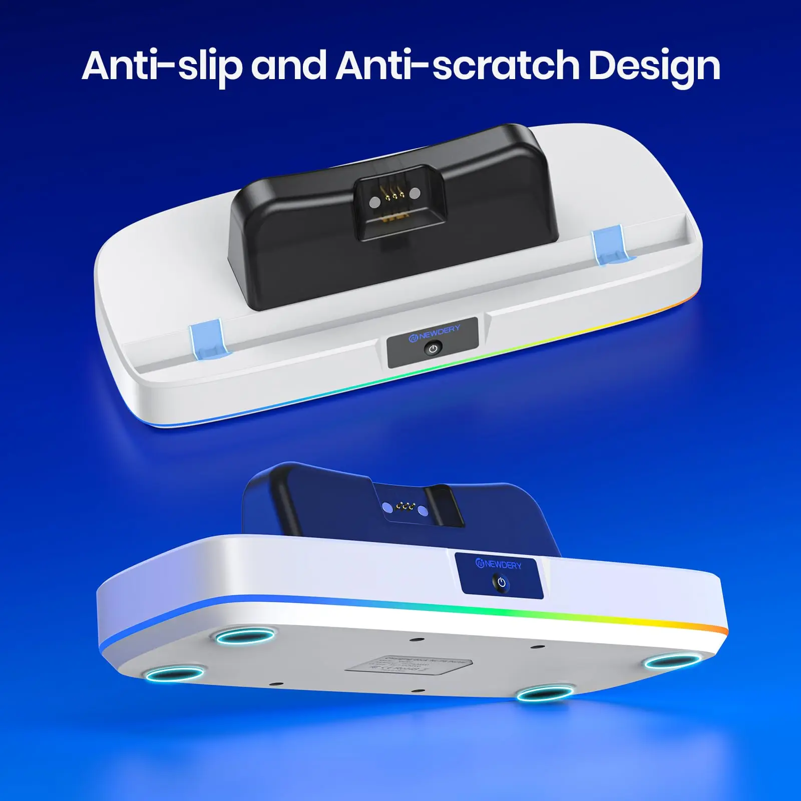 NEWDERY Charger Dock for PS Portal Portable Charging Station Magnetic Connector Charging Stand with RGB Light and Type-C Cable