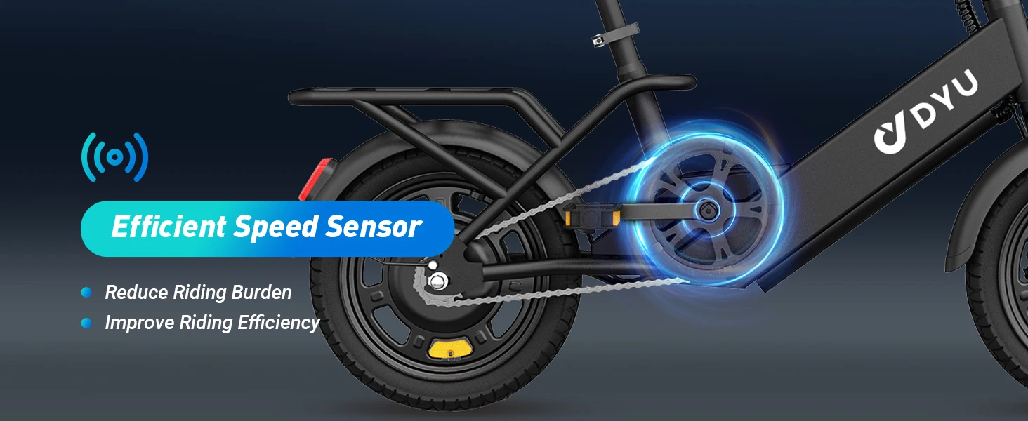【1 Year Warranty】DYU C3 14 inch Folding Electric Bicycle Peak 500W Motor 280WH Battery Electric Bike,20mph City E-bike UL2849