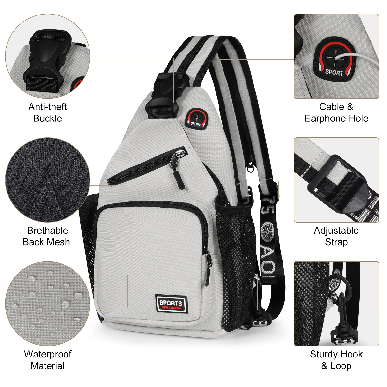 Breast Bag Women's New Waterproof Large Capacity Backpack Multi-functional Casual Oxford Cloth Crossbody Bag Crossbody Bags