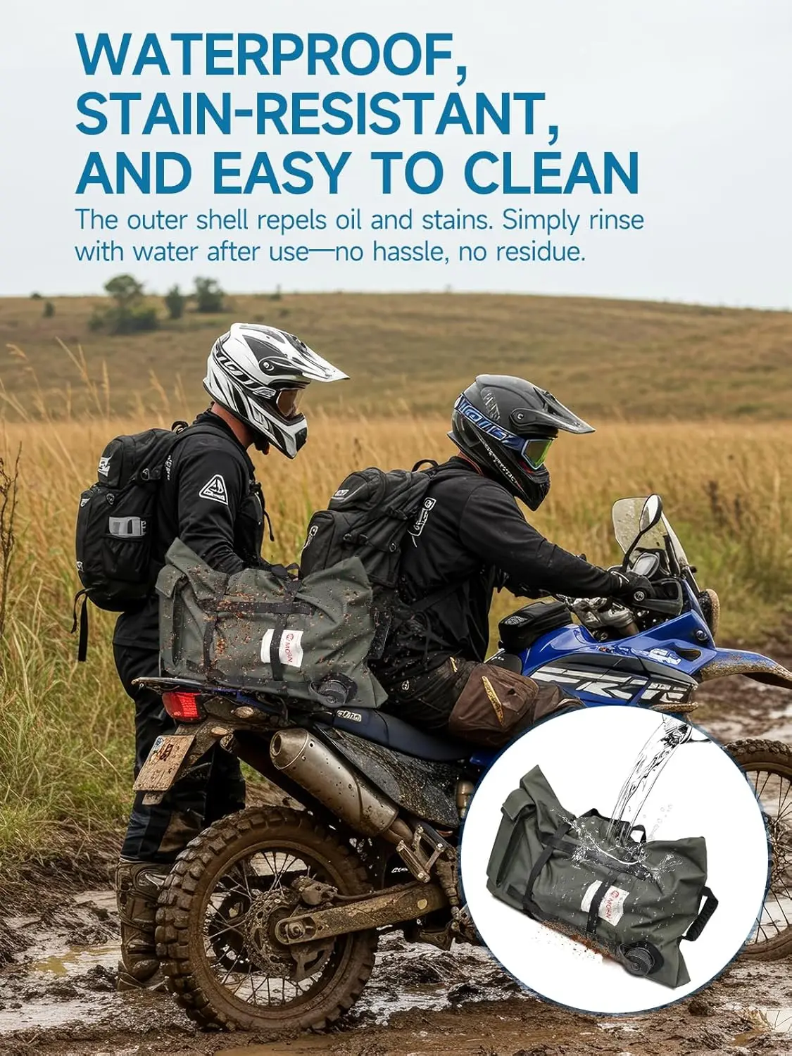 【US STOCK】For Motorcycles UTVs and ATVs Moman 2 Gallon Armadillo Bag Collapsible Fuel Bladder Double Wear Fuel Bag