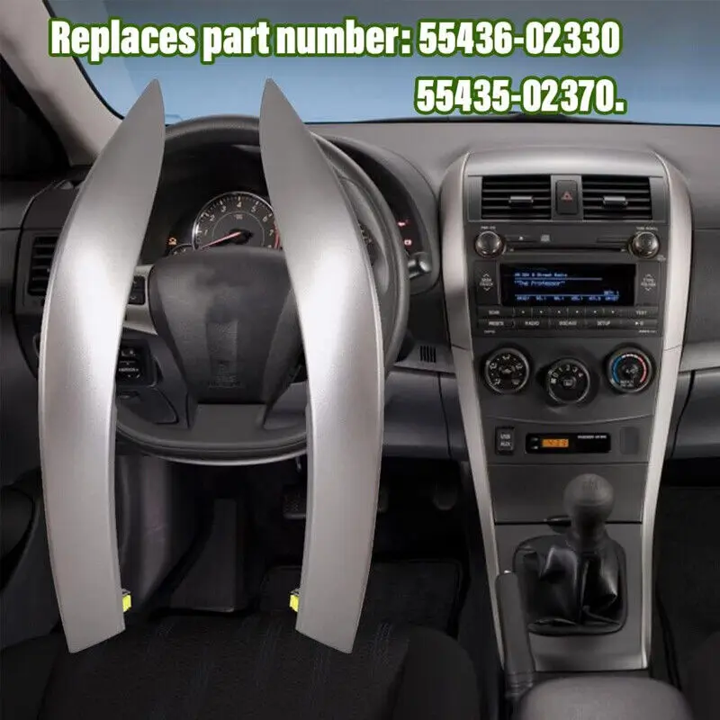 Left+Right For Toyota Corolla 2009-2013 Upper Side Central Dashboard Strip Trim