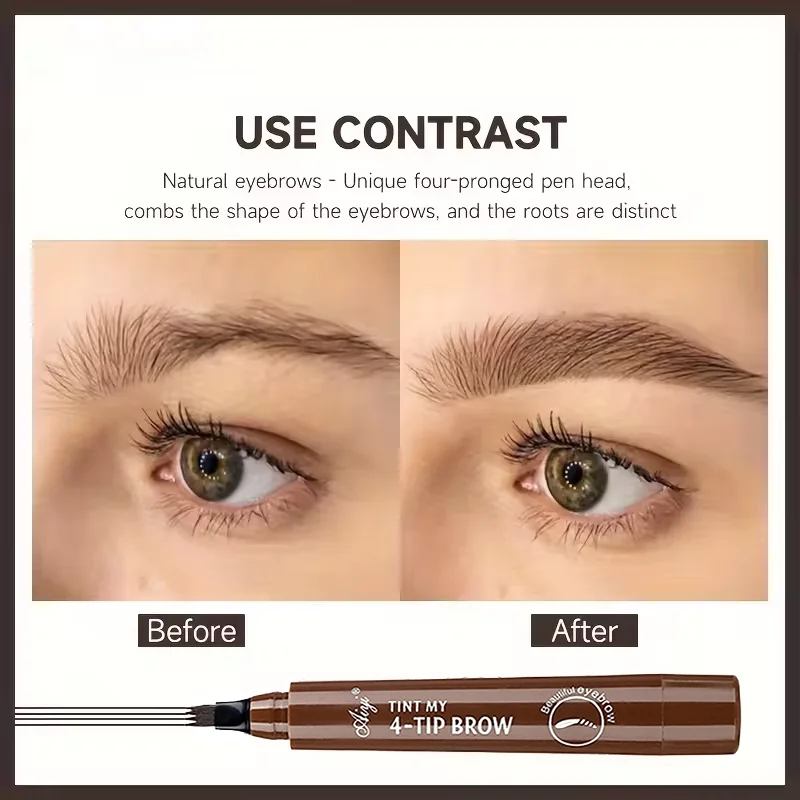 Four-Pronged Eyebrow Pencil Waterproof Long-Lasting Non-Decoloring Four-Pronged Wild Eyebrow Pencil Liquid Water Eyebrow Pencil