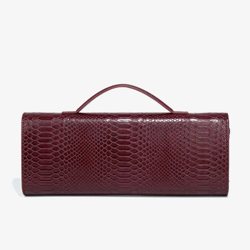 PU Leather Fashion Luxury Top-Handle Bag For Women Evening Handbag Long Purse Crocodile Pattern Crossbody Shoulder Bags